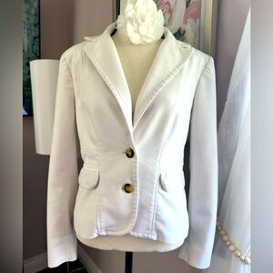 🌼 7th Avenue Design Studio New York & Co white lined blazer 12